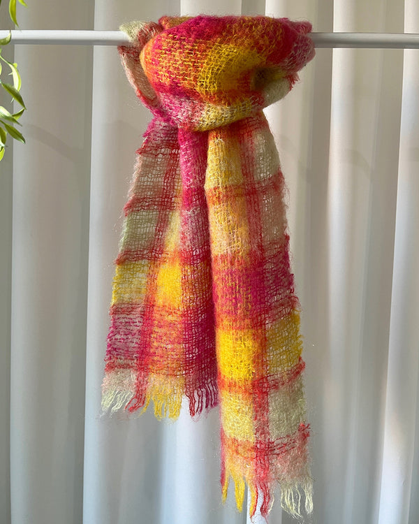 Small 1960s Plaid Wool Dress & Scarf Set