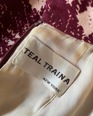 60s Teal Traina Houndstooth Dress | M