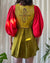 70s Char Hand Painted Leather Corset Dress