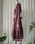70s Gunne Sax Burgundy Floral & Velvet Dress