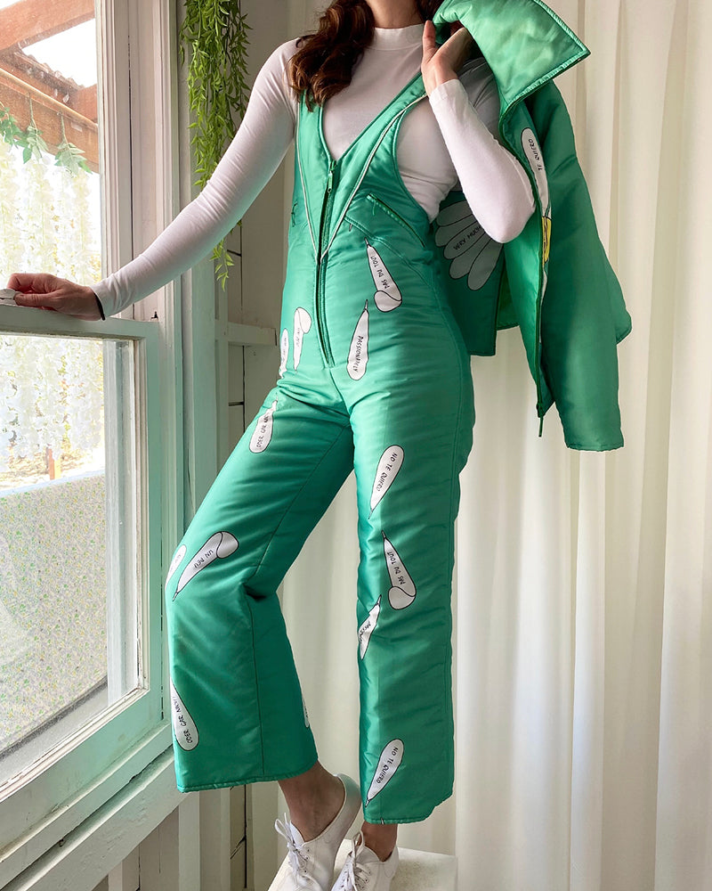 70s Novelty Print Ski Suit | XS