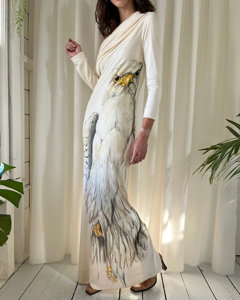 70s Hand Painted Eagle Dress