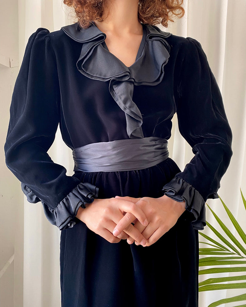 Ysl black velvet dress Clearance