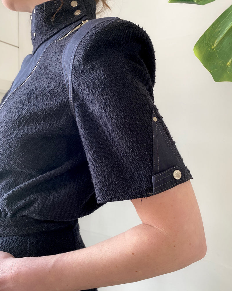 80s Cropped Moto Jumpsuit | XS