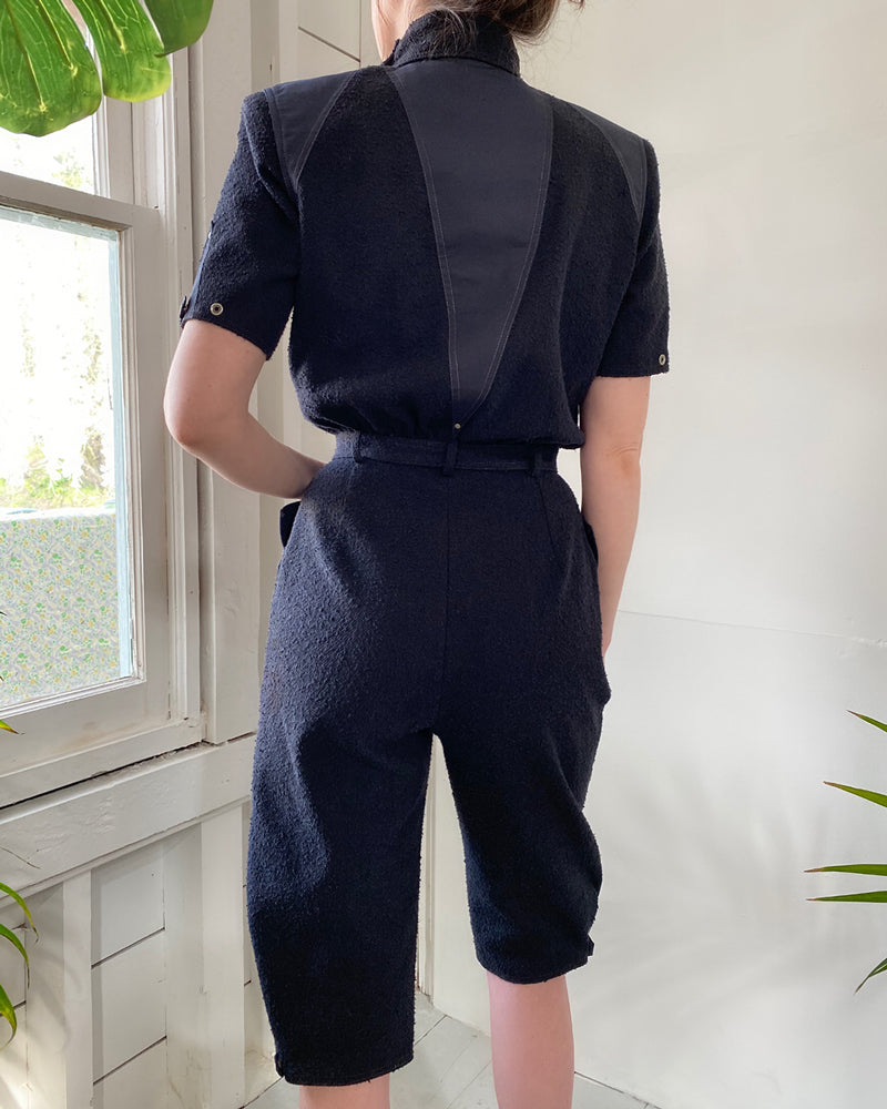 80s Cropped Moto Jumpsuit | XS