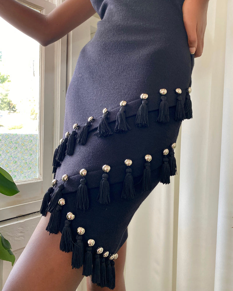 80s Patrick Kelly Strapless Knit Dress