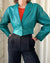 80s Teal Leather Jacket