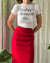 80s Thierry Mugler Red Pencil Skirt