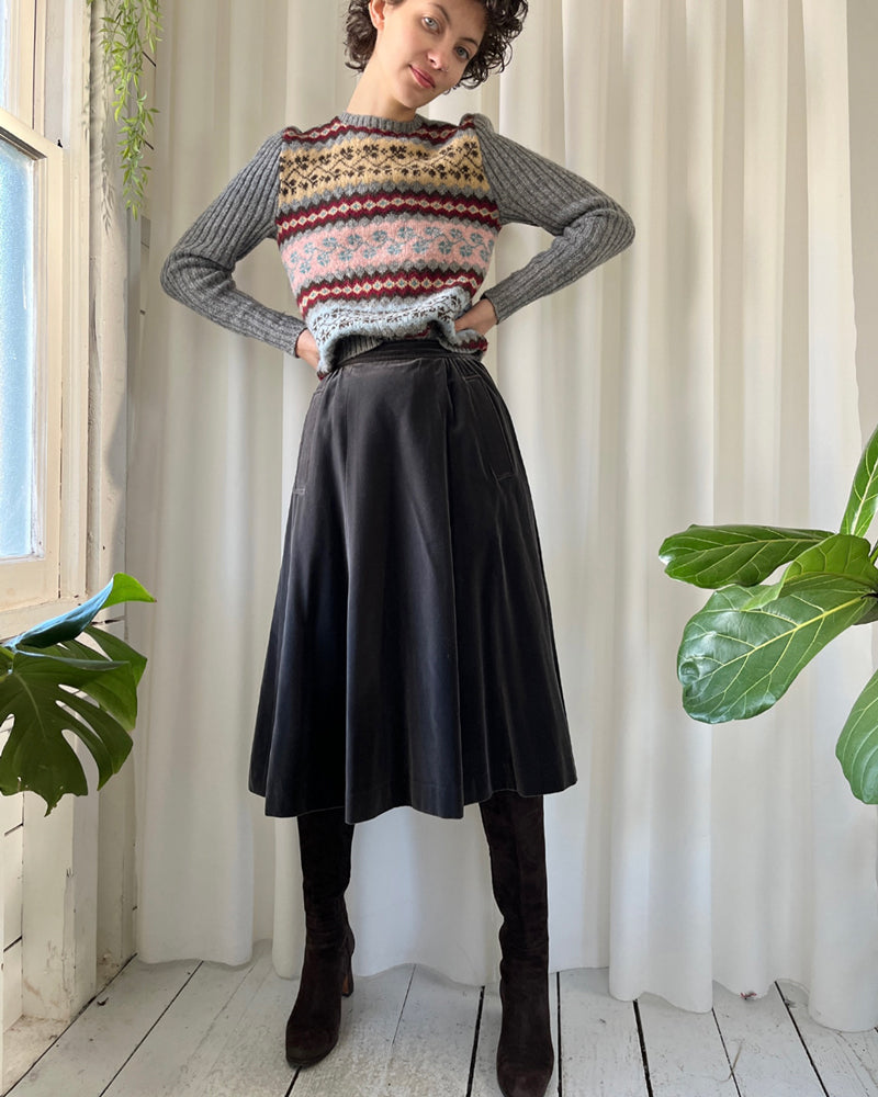 70s Yves Saint Laurent Velvet Skirt