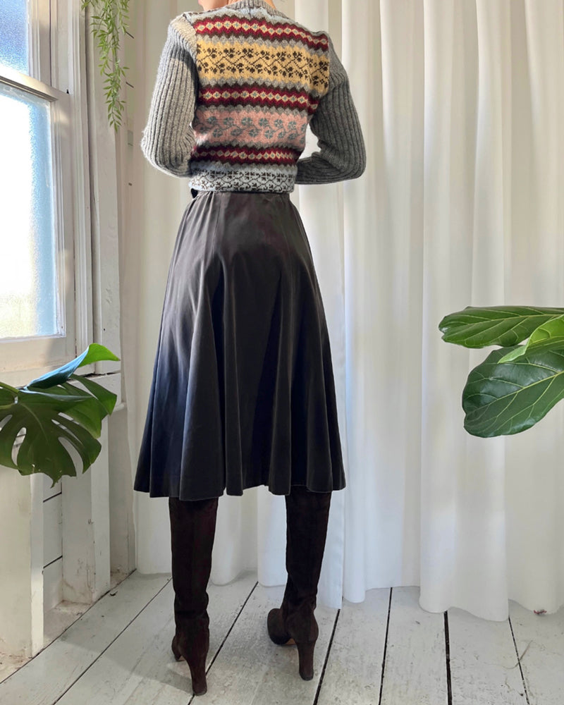 70s Yves Saint Laurent Velvet Skirt - Lucky Vintage