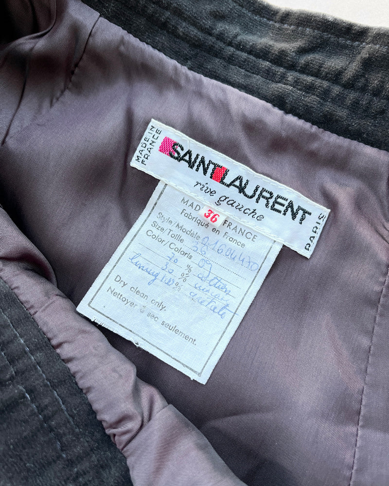 70s Yves Saint Laurent Velvet Skirt - Lucky Vintage
