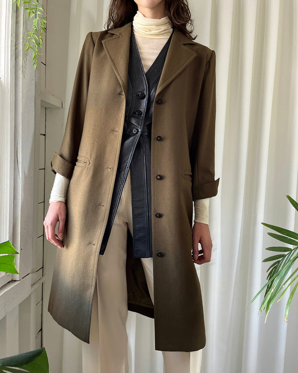 80s YSL Wool Overcoat - Lucky Vintage