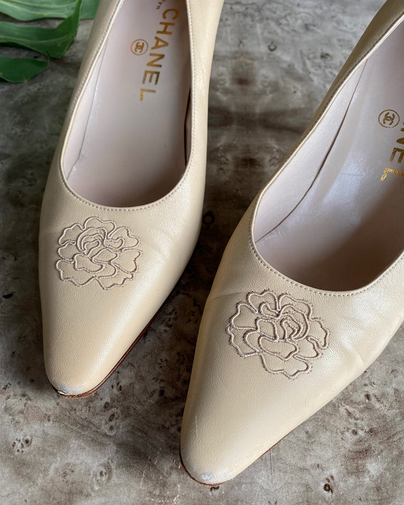 Chanel Embroidered Pumps