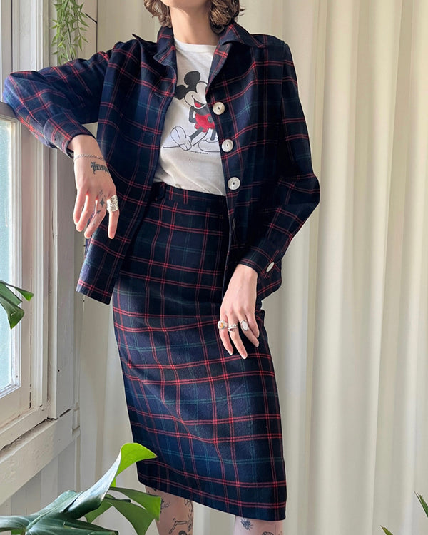 Pendleton Plaid Wool Skirt Suit 50s Pendleton Plaid Wool Suit S