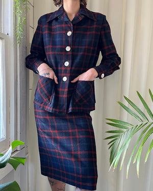 50s Pendleton Plaid Wool Suit