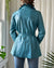 70s Turquoise Belted Leather Jacket