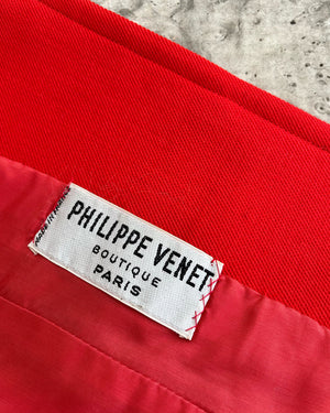 60s Philippe Venet Vermillion Suit XS
