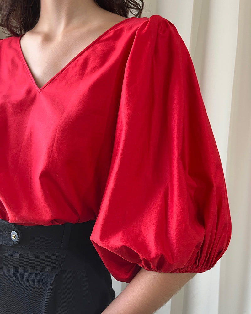 70s YSL Balloon Sleeve Blouse | M