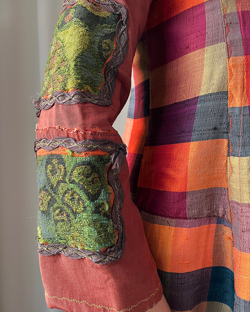 70s Ben Compton Patchwork Silk Dress