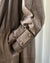 70s Versace Designed Leather Trapeze Coat | XS-M