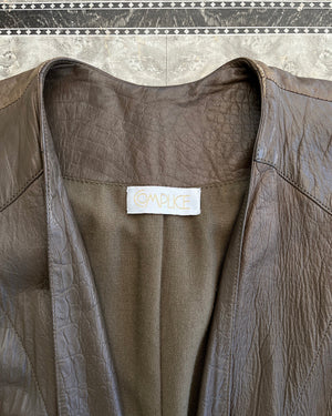 70s Versace Designed Leather Trapeze Coat