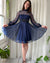60s Beaded Navy Silk Dress