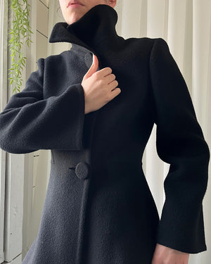 60s Pauline Trigere Fleece Wool Coat