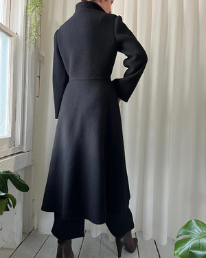 60s Pauline Trigere Fleece Wool Coat | M