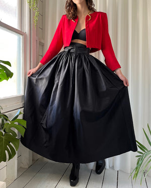 80s Black Taffeta Ball Skirt