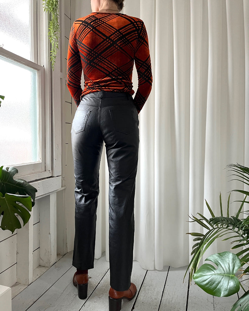 80s Black Leather Pants - Lucky Vintage