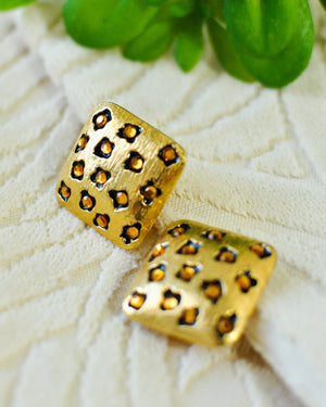 90s Gold Leopard Earrings