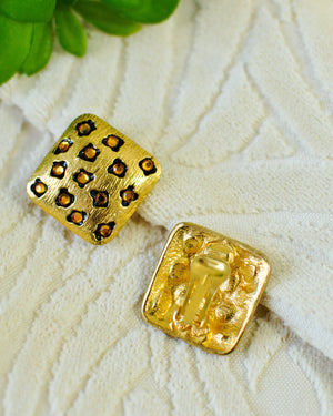 90s Gold Leopard Earrings