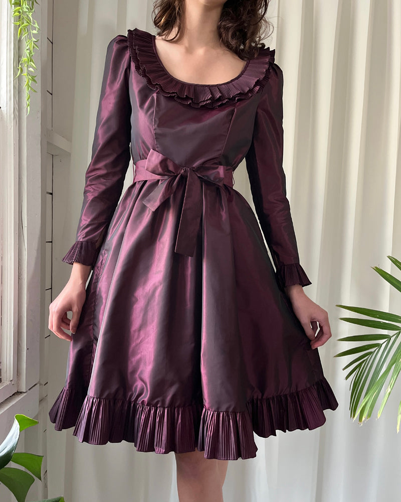 80s purple dress 80s purple sequin ruffles party dress