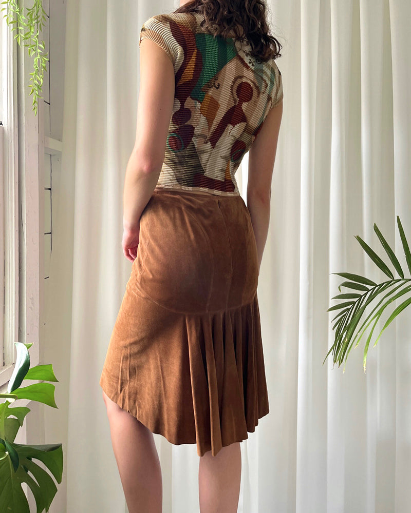 70s Yves Saint Laurent Velvet Skirt - Lucky Vintage