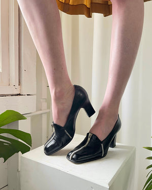 90s Zipper Detail Heels - Lucky Vintage 90s Zipper Detail Heels - Lucky Vintage