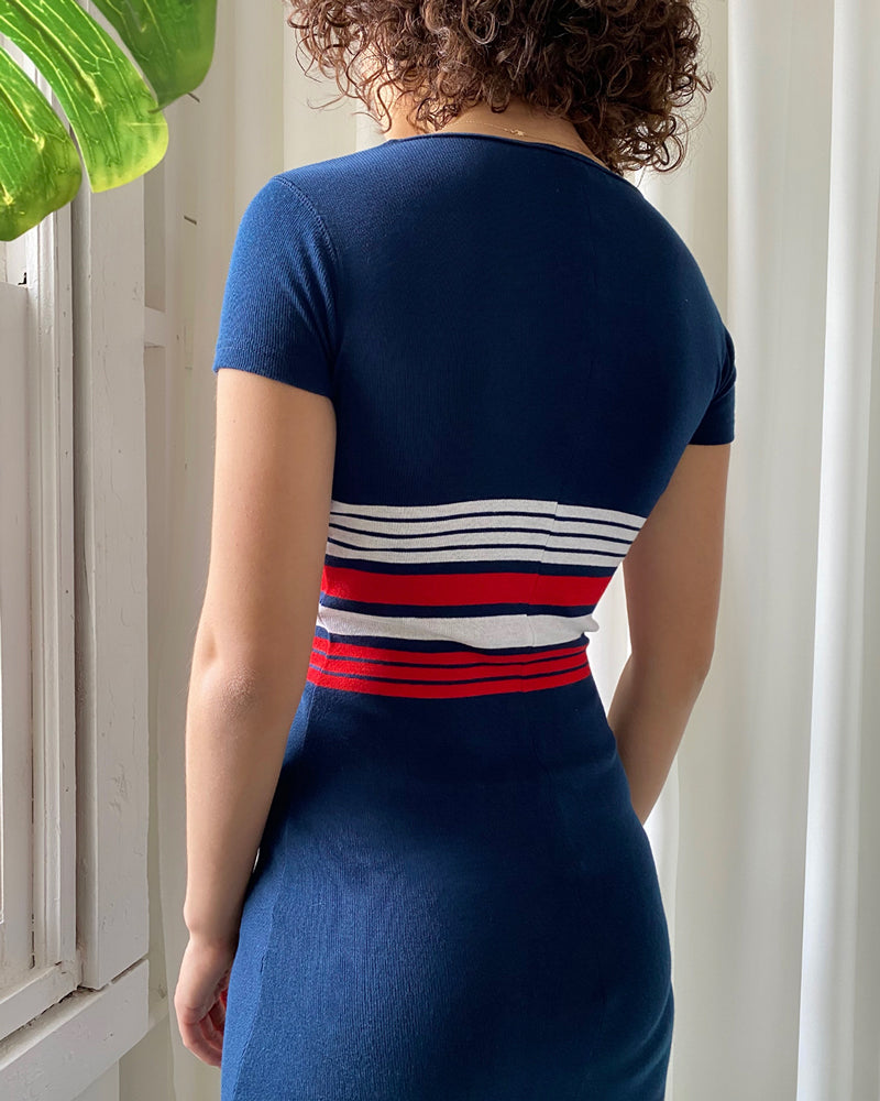 90s DKNY Sporty Stripe Dress | XS