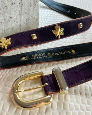 90s Escada Studded Maple Leaf Belt
