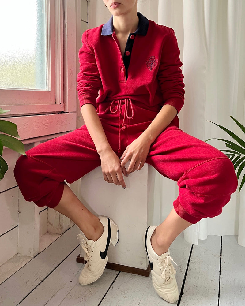Vintage Juicy Couture TrackSuit Matching Set Red Medium Jacket
