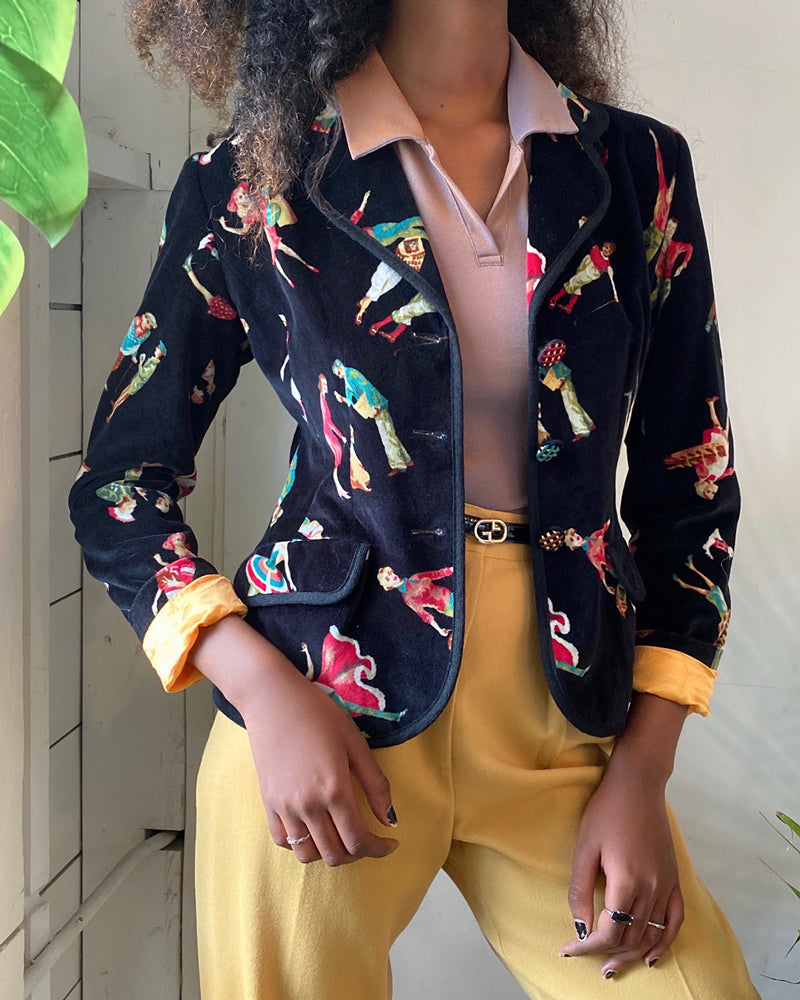 90s Kenzo Velvet Blazer | S