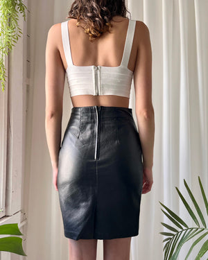 90s North Beach Leather Skirt | M