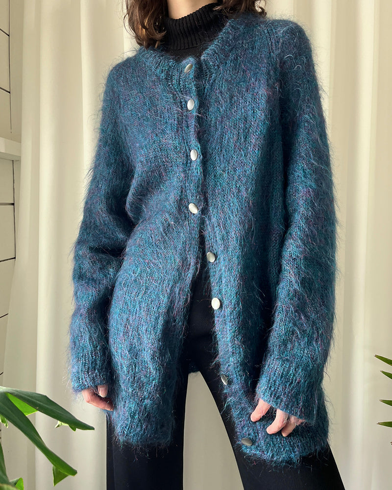 90s Oversized Mohair Cardigan - Lucky Vintage