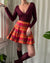 90s Plaid Silk Mini Skirt