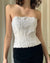 Y2K Embroidered Bustier Top | M