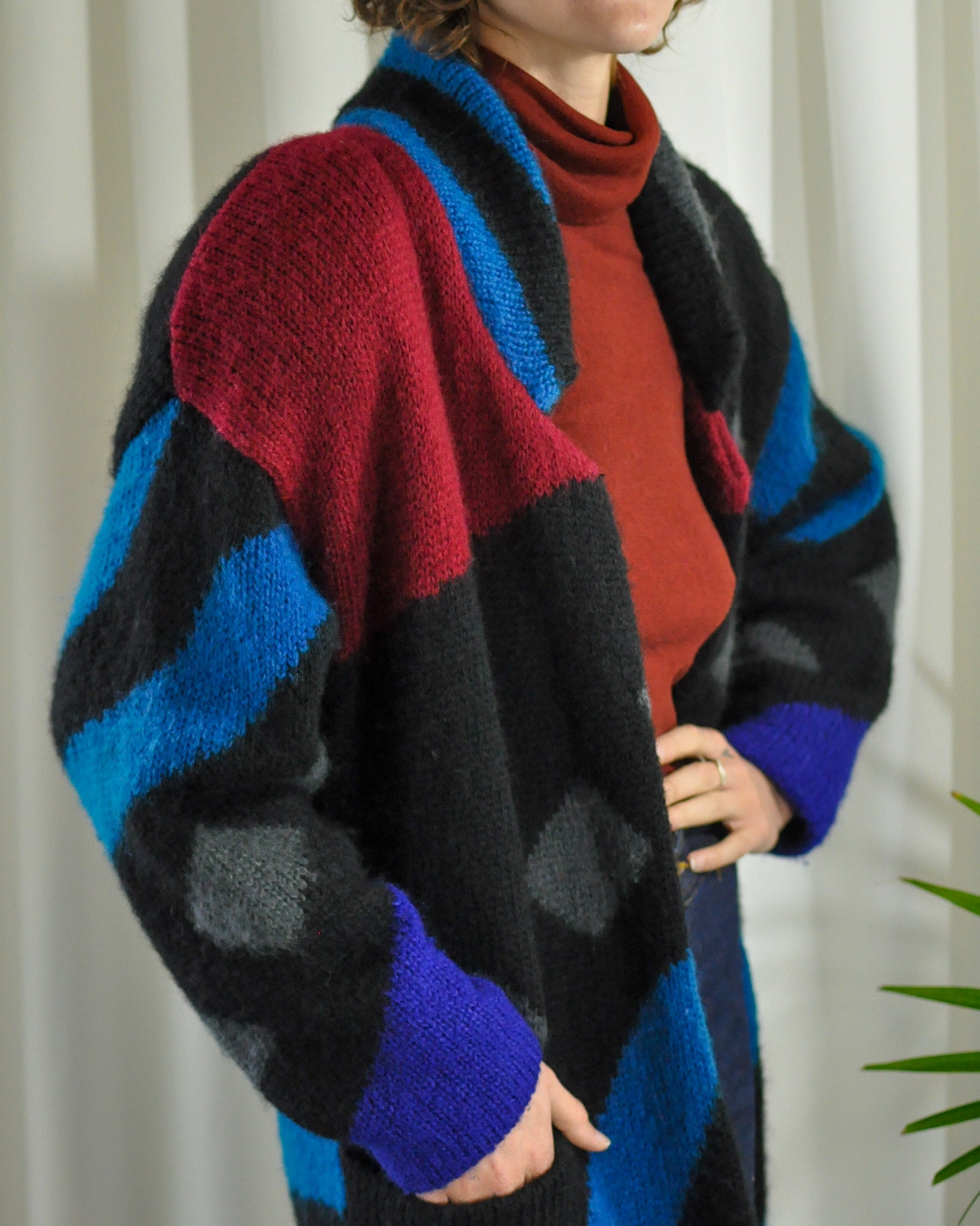 80s Sweater Knit Maxi Coat - Lucky Vintage