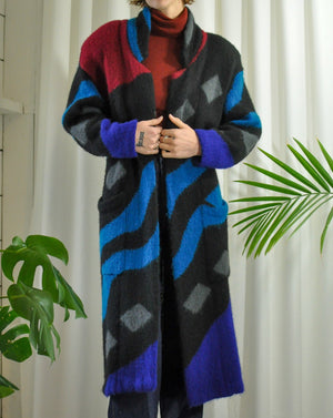 80s Sweater Knit Maxi Coat