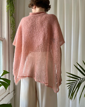 Y2K Loose Weave Mohair Poncho