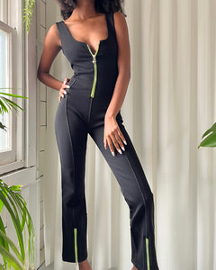 90s Versace Zip Up Jumpsuit - Lucky Vintage