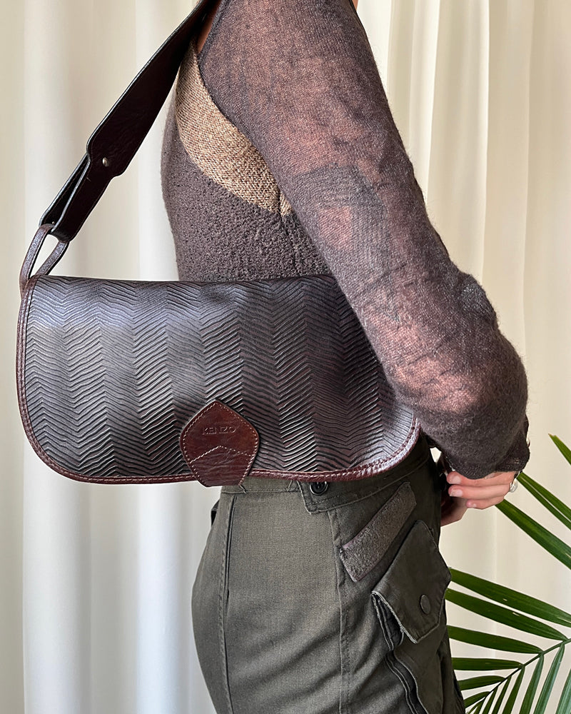 Made In Mexico VTG Embossed Tooled Leather Purse Shoulder Bag Flower Design  | eBay