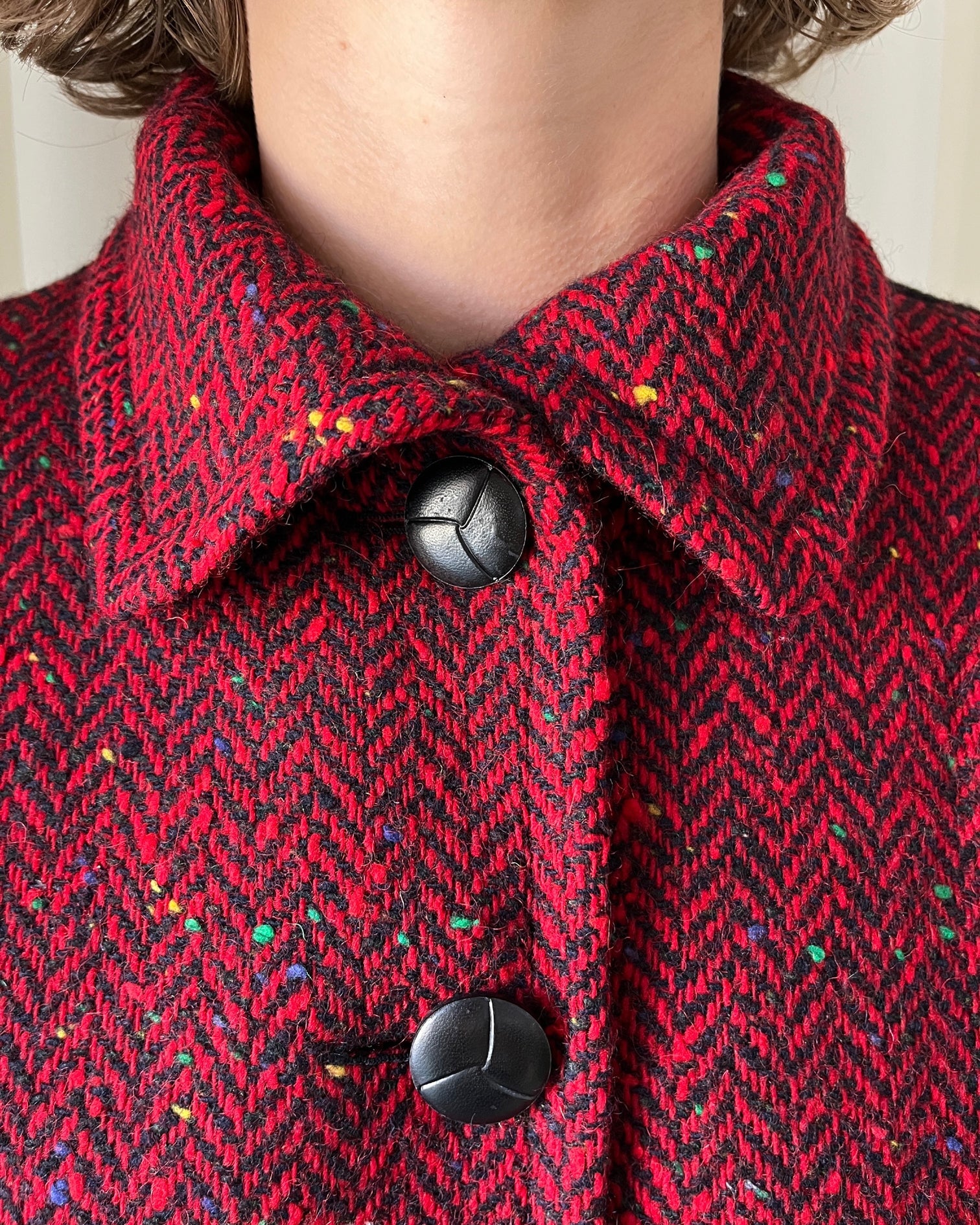 80s YSL Tweed Wool Sweater Jacket