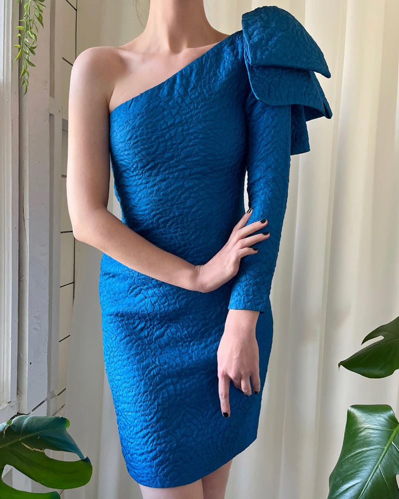 80s YSL One Shoulder Dress | S - Lucky Vintage 80s YSL One Shoulder Dress | S - Lucky Vintage